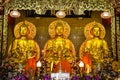 Three golden buddha statue Royalty Free Stock Photo