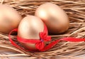 Three golden eggs in the nest