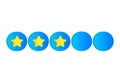 Three golden stars rating review in 3d style. Quality rank service symbol Royalty Free Stock Photo