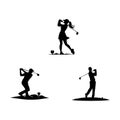 three golf players Royalty Free Stock Photo