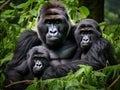 Three gorillas