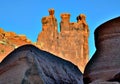 Three Gossips, Arches National Park, Moab, Utah. Royalty Free Stock Photo