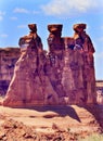 Three Gossips Rock Canyon Arches National Park Moab Utah Royalty Free Stock Photo