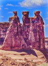 Three Gossips Rock Formation Arches National Park Moab Utah Royalty Free Stock Photo