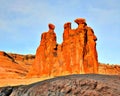 Three Gossips Rock Formation, Arches National Park, Utah. Royalty Free Stock Photo