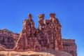 Three Gossips Rock Formation Canyon Arches National Park Moab Utah