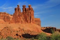 Arches National Park, the Three Gossips Formation in Morning Sun, Utah, USA Royalty Free Stock Photo