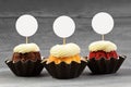 Three Gourmet Cupcakes - Cupcake Topper Mockup