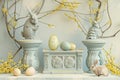 WHIMSICAL ELEGANCE MIMOSA PODIUMS AND EASTER DELIGHTS