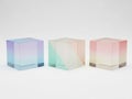 Three gradient colored cubes isolated on white background Royalty Free Stock Photo