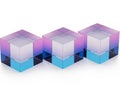 Three gradient cubes isolated on white background Royalty Free Stock Photo