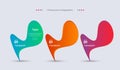 Three Gradient infographics step by step. colorful Element of chart, graph, diagram with 3 options - parts, processes, timelines.