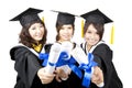Three graduation asian girls Royalty Free Stock Photo