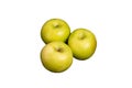 Three Granny Smith Apples on White Background Royalty Free Stock Photo