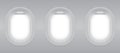 Three gray blank window plane. Royalty Free Stock Photo