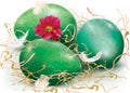 Three green easter bird eggs Royalty Free Stock Photo