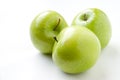 Three green apples Royalty Free Stock Photo