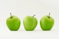 Three green apples Royalty Free Stock Photo