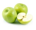 Three green apples Royalty Free Stock Photo