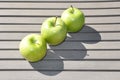 Three green apples Royalty Free Stock Photo