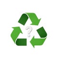 Three green arrows arranged in a triangular shape, representing the recycling symb Royalty Free Stock Photo
