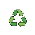 Three green arrows form a triangular recycling symbol on a white background. Each Royalty Free Stock Photo