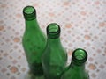 Three green bottles Royalty Free Stock Photo
