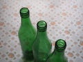 Three green bottles Royalty Free Stock Photo