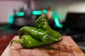 Hatch green Chile pile for display Royalty Free Stock Photo