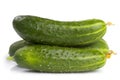 Three green cucumbers Royalty Free Stock Photo