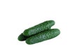 Three green cucumbers. White isolate Royalty Free Stock Photo