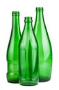 Three green empty bottles Royalty Free Stock Photo