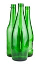 Three green empty bottles Royalty Free Stock Photo