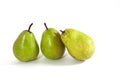 Three green pears Royalty Free Stock Photo