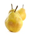 Three green pears isolated on white Royalty Free Stock Photo
