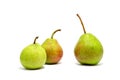 Three green pears isolated Royalty Free Stock Photo