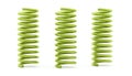 Three green spirals rendered and isolated Royalty Free Stock Photo