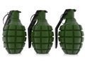 Three grenades in green color