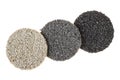 Three grey colored rubber floor samples Royalty Free Stock Photo