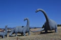 Three grey dinosaurs in New Mexico