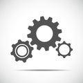 Three grey gears business symbol teamwork