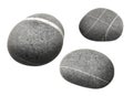 Three grey stones