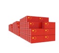 Three group Cargo Containers on white background. 3D Illustration Royalty Free Stock Photo