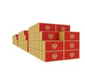 Three group Cargo Containers on white background. 3D Illustration Royalty Free Stock Photo