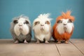 three guinea pigs with one stepping forward Royalty Free Stock Photo