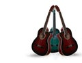 Three guitars isolated Royalty Free Stock Photo