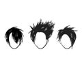 Three hair style faces
