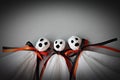 Three halloween ghosts on gray background Royalty Free Stock Photo