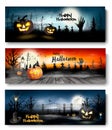 Three Halloween Spooky banners.