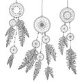 Three hand drawn dream catchers Royalty Free Stock Photo